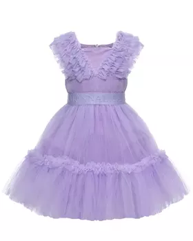 Платье с рюшами сиреневое Monnalisa