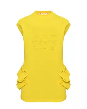 Платье с рюшами, желтое MARNI