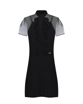 Платье с рюшей, черное Dsquared2