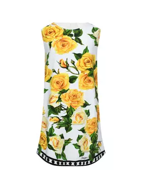 Платье со сплошным принтом "желтые розы" Dolce&Gabbana