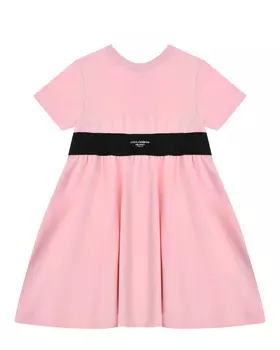 Платье с черным поясом, розовое Dolce&Gabbana