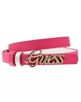 Ремень с золотым лого, розовый Guess