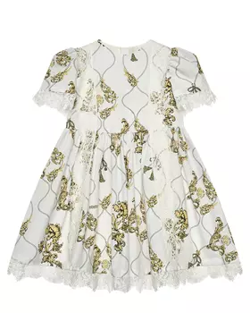 Платье с кружевной отделкой, белое Roberto Cavalli