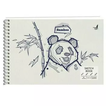 Скетчбук Paper Art Sketchbook Panda book, 80 листов, нелинованный, 16,5 х 24,8 см