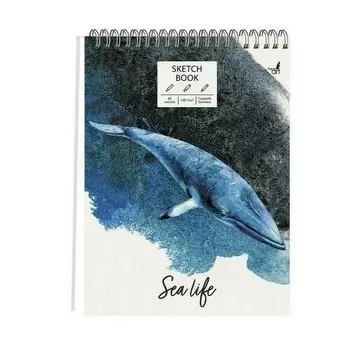 Скетчбук Paper Art Sketchbook Синий кит, 60 листов, нелинованный, А4