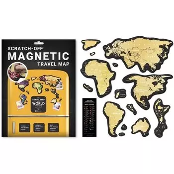 Скретч-карта мира Travel Map "Magnetic World", 21 х 30 см