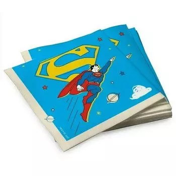 Салфетки бумажные трехслойные Superman Желтый лого, 33 х 33 см, 20 шт