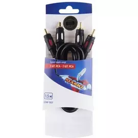 Шнур Rexant 06-3043 2RCA - 2RCA, 1.5 м, GOLD