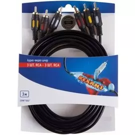 Шнур Rexant 06-3051 3RCA - 3RCA, 3 м, GOLD