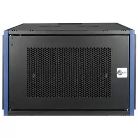Шкаф настенный 19", 9U Datarex DR-620121 телекоммуникационный 600х600, дверь перфорация, черный