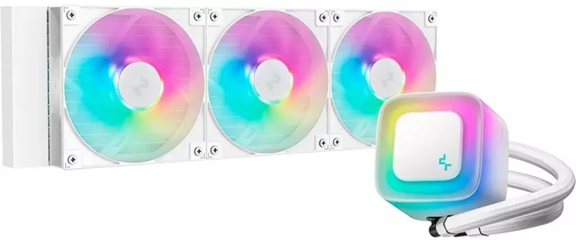 Система охлаждения жидкостная Deepcool LE360 WH V2 LGA1851/1700/1200/115X/AM5/AM4 (3*120mm ARGB fan, TDP 300W, 500-2100rpm, 75.89CFM, 31.6dBA, 4-pin P