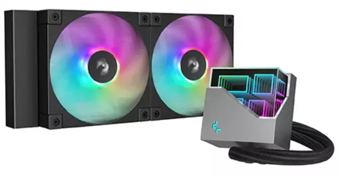 Система охлаждения жидкостная Deepcool LT240 ARGB BK LGA1151/1200/1700/AM5/AM4 (Cu, 600-2400RPM, 38.71dBa 4-pin) ret
