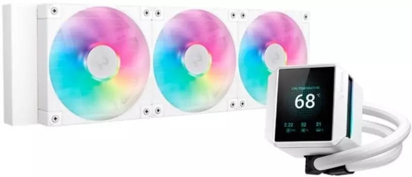Система охлаждения жидкостная Deepcool MYSTIQUE 360 WH ARGB LGA20XX/1700/1200/115X/AM5/AM4 (TDP 300W, 500-2150rpm, 72.45CFM, 36.49dBA, 4-pin PWM ) RET
