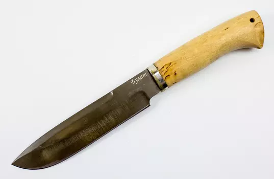 Нож Викинг, сталь булат, карельская береза