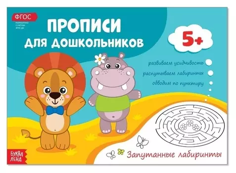 Прописи для дошкольников «Запутанные лабиринты», 16 стр.