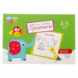 Прописи «Задания» для детей 4–5 лет, 20 стр.