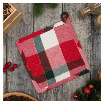 Прихватка "Christmas Cell" 20х20см, 80% хлопок 20% п/э