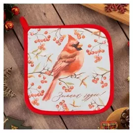 Прихватка "Winter Birds" 19х19см, саржа, 100% х/л,ватин 250г/м2