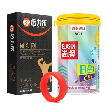 ELASUN 34 шт. 8 типов ультратонкие презервативы Ice и Fire Dotted Pleasure для нее презервативы из натурального латекса и каучука для мужчин