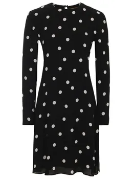 Платье из вискозы в горох SAINT LAURENT