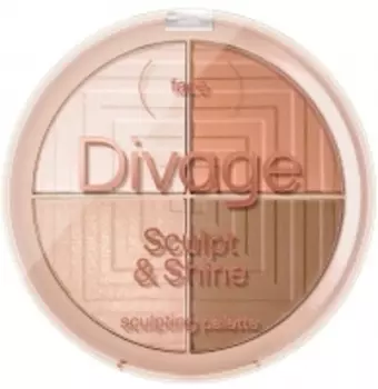 Divage - Палетка для лица скульптурирующая Sculpt & Shine, бежевая