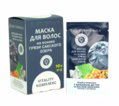 Дом Природы - Набор масок для волос на основе грязи Сакского озера, «Vitality-комплекс», 10 шт. * 30 г