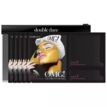 Double Dare OMG! 3in1 Kit Peel Off Mask - Трехкомпонентный комплекс масок Жидкое золото, упаковка 5 штук