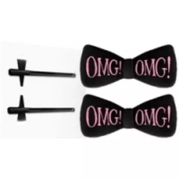Double Dare OMG! Hair Up Bow Pin Black - Заколки для фиксации волос во время косметических процедур, черные