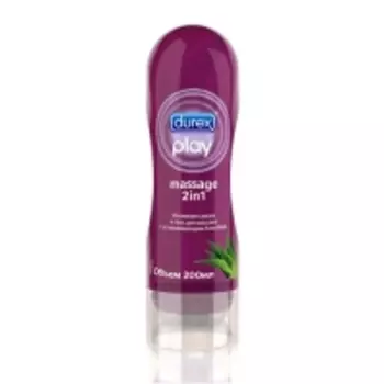 Durex Play Massage - Гель-смазка 2 в 1, Алоэ вера для массажа, 200 мл