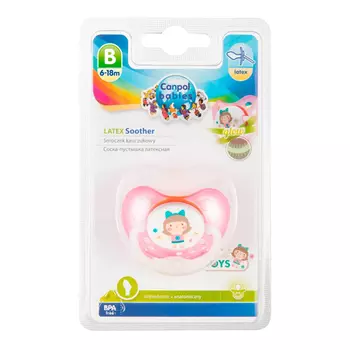 Canpol Пустышка анатомическая латексная Toys , 6-18 мес, 1 шт (Canpol, Toys)