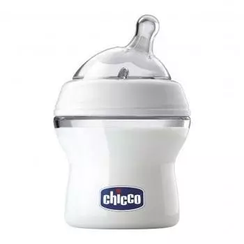 Chicco Бутылочка с силиконовой соской с наклоном и флексорами 2 мес.+, розовая 1 шт. (Chicco, Natural Feeling)