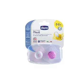 Chicco Пустышка силиконовая Micro для принцессы, 2 шт., 0-2 мес. (Chicco, Пустышки)