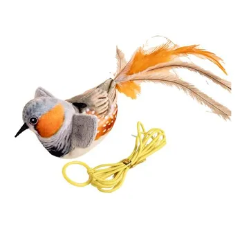 Игрушка для кошек Yousheng Chirping Bird, интерактивная симуляция, электрическая птица, активируемая прикосновением, плюшевая птица, дразнилка для кошек и собак в помещении C
