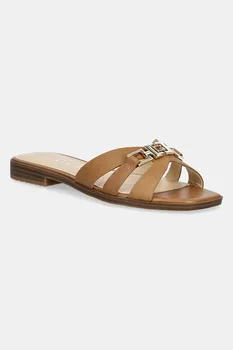 Кожаные шлепанцы REALLA Guess, коричневый