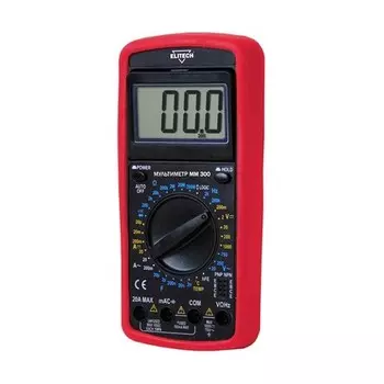 ELITECH ММ 300 Мультиметр (пост.1000В/перем.750В, перем.20А/пост.20А, 200МОм, 20мкФ, ЖК дисплей,кор)