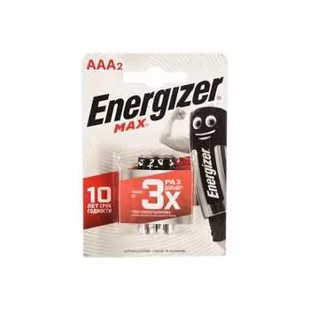 ENERGIZER 7638900411416 Батарейка ENERGIZER MAX LR03/E92/AAA BL2 - (блистер 2 шт)