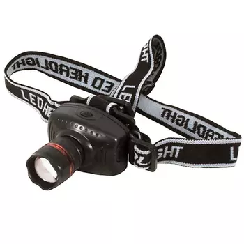 Fit F-67748 Фонарик с креплением на голову, 1 сверхяркий светодиод 1 Вт (3 ААА)