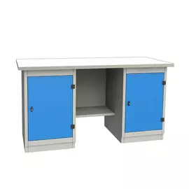 GARWIN 004055-1 Верстак двухтумбовый с 2 дверцами с оцинкованной столешницей 1700 мм (синий RAL5005)
