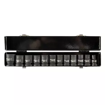 GARWIN PRO 626521-12 Набор ударных головок 38 мм 1/2" 12пр. 10-24 мм в металлическом кейсе