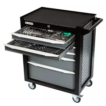 GARWIN PRO EQ-000012 Тележка инструментальная Standart 6 полок, с комплектом инструмента в разборном кейсе, 169 пр.