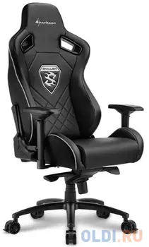 Игровое кресло Sharkoon Shark Skiller SGS4 чёрное (синтетическая кожа, регулируемый угол наклона, механизм качания)