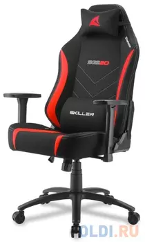 Игровое кресло Sharkoon Skiller SGS20 чёрно-красное (ткань, регулируемый угол наклона, механизм качания)
