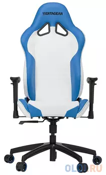 Игровое кресло Vertagear SL2000 бело-синее (ПВХ-кожа, регулируемый угол наклона, механизм качания)