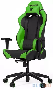 Игровое кресло Vertagear SL2000 чёрно-зелёное (ПВХ-кожа, регулируемый угол наклона, механизм качания)