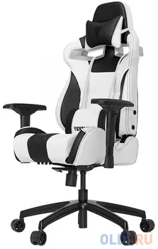 Игровое кресло Vertagear SL4000 бело-чёрное (ПВХ-кожа, регулируемый угол наклона, механизм качания)