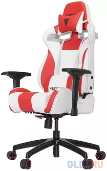 Игровое кресло Vertagear SL4000 бело-красное (ПВХ-кожа, регулируемый угол наклона, механизм качания)