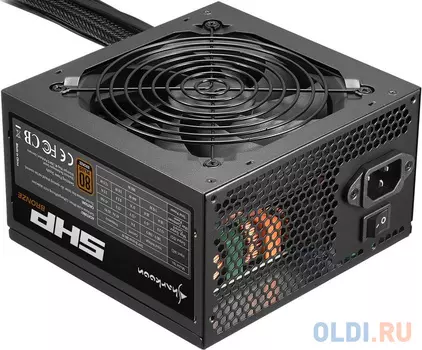 Игровой Блок питания Sharkoon SHP Bronze 500W чёрный (500 Вт, 80 Plus Bronze, 120 мм вентилятор)