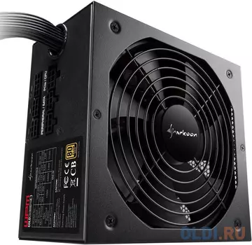 Игровой Блок питания Sharkoon WPM Gold ZERO 650W чёрный (650 Вт, 80 Plus Gold, 140 мм вентилятор)