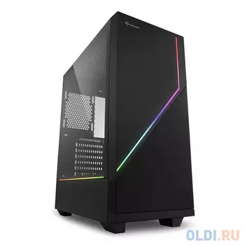 Игровой корпус Sharkoon RGB FLOW чёрный (ATX, закаленное стекло,led, fan 1x120 мм, 2xUSB 3.0, 1xUSB 2.0,audio)