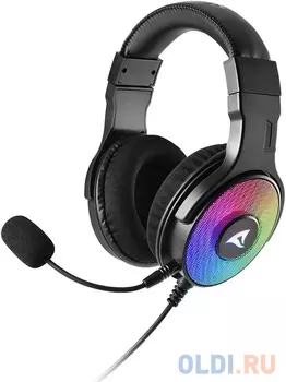 Игровая гарнитура Sharkoon Rush ER40 чёрная (Virtual 7.1, RGB подсветка, USB, 50 мм, ПУ)